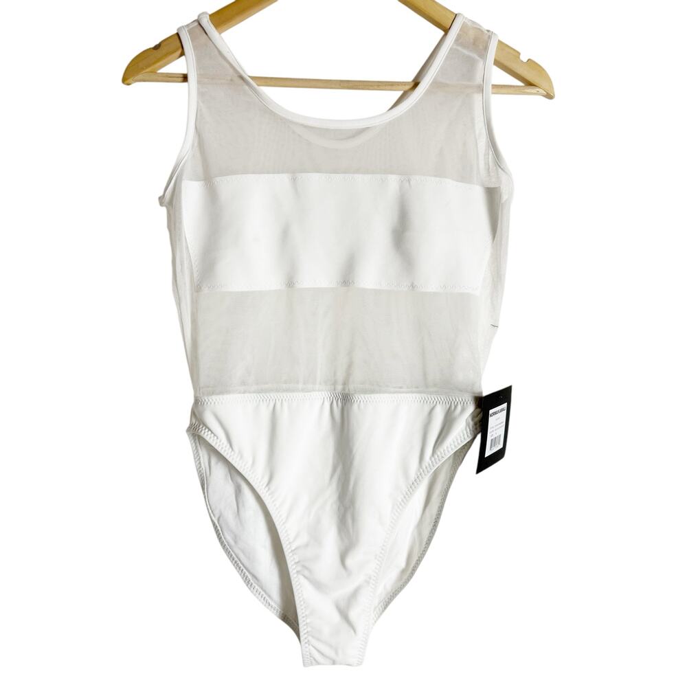Norma Kamali Dash Dash Mio White Mesh One Piece Swimsuit Size Medium - Picture 4 of 12